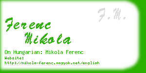 ferenc mikola business card